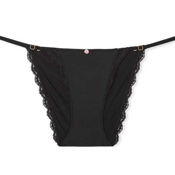 2 for $25 — Victoria’s Secret Lace-Trim Adjustable String Bikini Panty- S- NWT - Picture 1 of 3